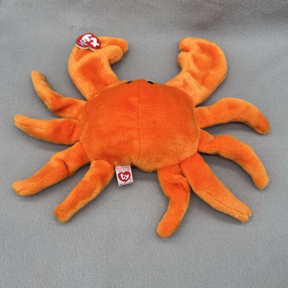 Vintage TY Beanie Buddies Digger Crab Orange 1999 Plush Stuffed Animal 11" - Picture 5 of 11